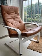 Witte IKEA Poäng stoel - Bruin Imitatie Leer, Ophalen, Minder dan 75 cm, Leer, Zo goed als nieuw