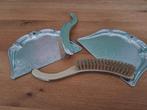Antiek  tafelschuiver handveger blik stoffer 2 stuks, Antiek en Kunst, Ophalen of Verzenden