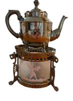 Prachtige theepot, daterend 1910-1920, met glazen rechaud., Antiek en Kunst, Ophalen of Verzenden