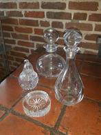 Kristal 2 x karaf, asbak en suikerpotje, Ophalen of Verzenden