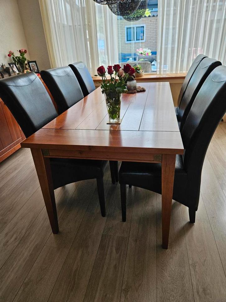 Kersenhouten tafels, kasten, incl 6 stoelen - Complete set, Huis en Inrichting, Complete eetkamers, Gebruikt, 6 tot 8 stoelen