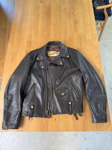 Schott Perfecto 115 Biker Jacket Bruin maat 40 Vintage Leath beschikbaar voor biedingen