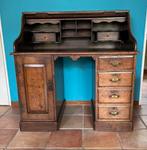 Zeer fraai antiek Engels bureau. Bloemmahonie paneeltjes., Ophalen