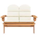 Tuinbank Adirondack met kussens 126 cm massief acaciahout, Ophalen of Verzenden, Nieuw