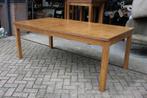 Mooie houten tafel eettafel stamtafel 200 x 100 cm., Ophalen, Gebruikt, Hout, Eén