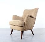 Leuke vintage jaren 50 fauteuil - onbekend design - jaren 50, Huis en Inrichting, Fauteuils, Ophalen, Hout, Gebruikt, 75 tot 100 cm