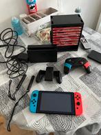 Nintendo Switch Als Nieuwe Met 10 Spel, Spelcomputers en Games, Ophalen of Verzenden, Zo goed als nieuw, Met 1 controller, Switch Original