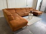Montel Modena Cognac Hoekbank U-vorm | Gereinigd | Levering, Hoekbank, 300 cm of meer, Ophalen of Verzenden, Zo goed als nieuw