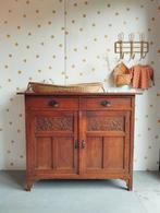 Vintage commode van massief eikenhout / brocante dressoir, 50 tot 70 cm, Ophalen of Verzenden, 90 tot 105 cm, 100 cm of meer