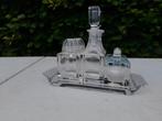 vintage geslepen glas gaaf tafelsetje, Antiek en Kunst, Ophalen of Verzenden
