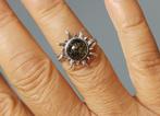 925 zilveren ring Zon met natuurlijke Barnsteen(Amber), O.T., Nieuw, Ophalen of Verzenden, Kleiner dan 17