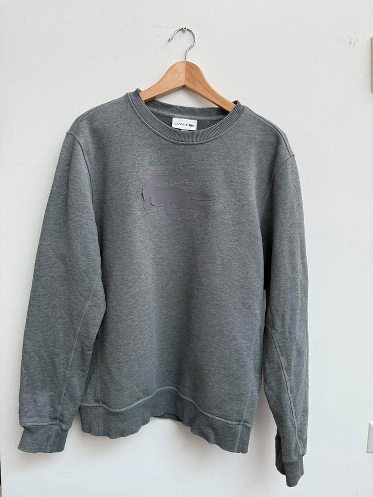 Lacoste sweater – grijs – heren maat L – ton sur ton logo, Kleding | Heren, Truien en Vesten, Zo goed als nieuw, Grijs, Ophalen of Verzenden