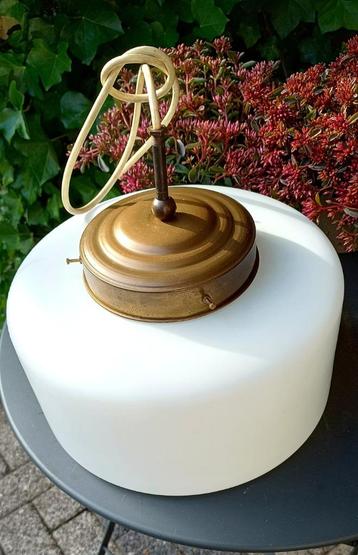 Art Deco hanglamp -jaren 45 kelk met jaren70 armatuur -30 cm beschikbaar voor biedingen