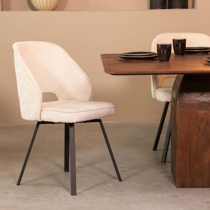 Showroom uitverkoop eettafelstoel Lewis label 51, Huis en Inrichting, Stoelen, Nieuw, Vijf, Zes of meer stoelen, Metaal, Stof