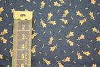 coupon 100% katoen quilt stof donker groen beige bloem #4025, Nieuw, Ophalen of Verzenden, 30 tot 120 cm, Katoen