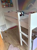 Witte Hoogslaper met Inklapbaar Bureau, Ophalen, Gebruikt, Hoogslaper