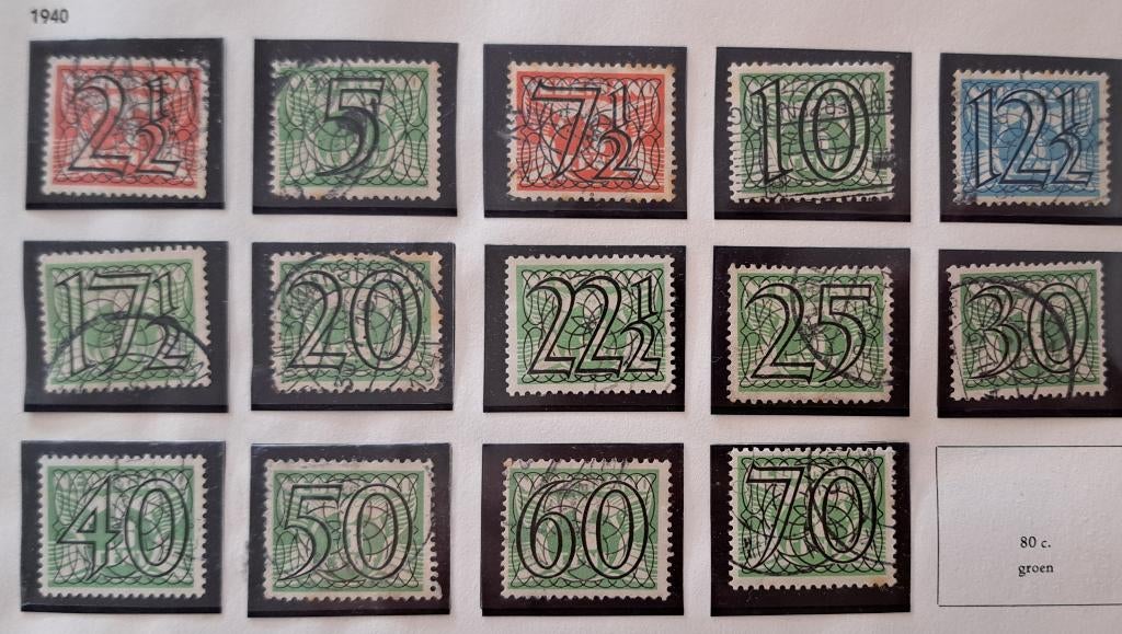 Nederland 1940 nvph 356/369 gest. (Davo), Ophalen of Verzenden, T/m 1940, Gestempeld