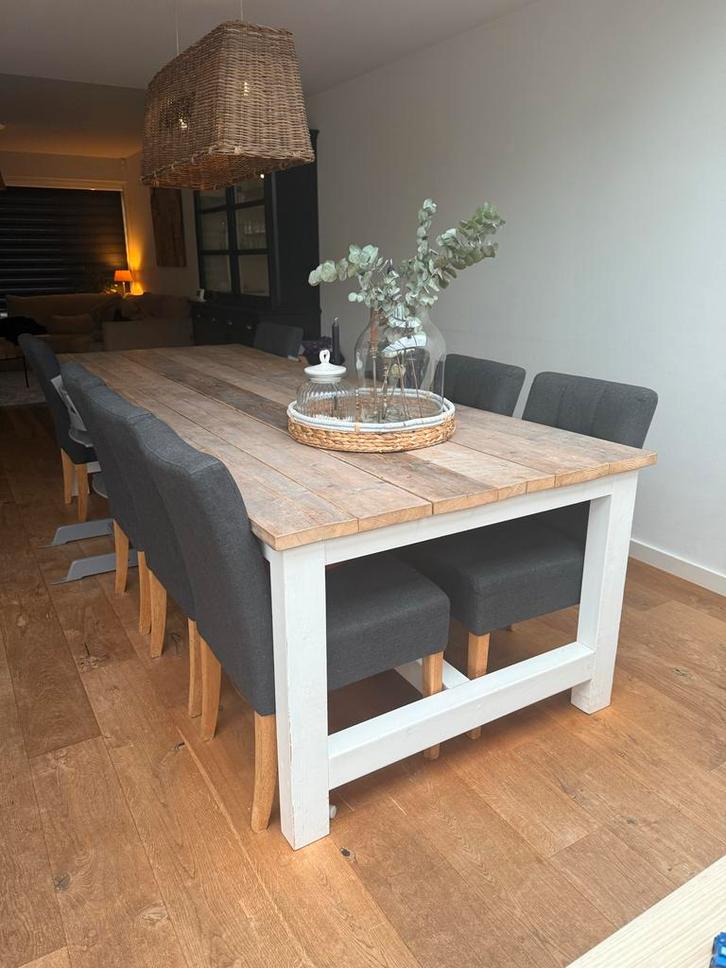 Robuuste Steigerhouten Eettafel 110x300cm, Huis en Inrichting, Tafels | Eettafels, Gebruikt, 100 tot 150 cm, 200 cm of meer, Vijf personen of meer