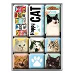 Happy Cats kat katten magneetjes magneet set deco, Reclamebord, Info@deconoord.nl, Deco Noord, Nieuw