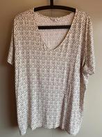 Ms mode shirt wit/creme met print / viscose/ mt 48 50, Ms mode, Shirt of Top, Ophalen of Verzenden, Wit