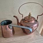 Mooie oude bronskleurige ketel en kan, Ophalen, Brons