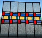Kleurig, oud Glas in lood raam, Antiek en Kunst, Ophalen