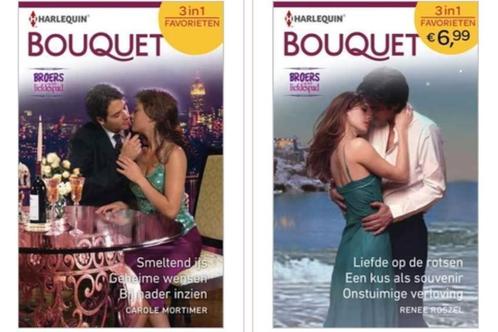 BOUQUET FAVORIETEN SERIE BROERS OP HET LIEFDESPAD., Boeken, Romans, Zo goed als nieuw, Nederland, Ophalen of Verzenden