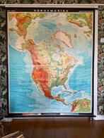 Prachtige wandplaat of landkaart van N Amerika, Haack-Painke, Antiek en Kunst, Antiek | Schoolplaten, Aardrijkskunde, Ophalen