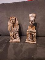 Egyptische Beelden Set - Farao en Nefertiti, Verzamelen, Beelden en Beeldjes, Ophalen of Verzenden, Gebruikt