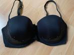 Als nieuw Hunkemöller zwarte bh 80D strapless goud strass, Ophalen of Verzenden, Zwart, BH