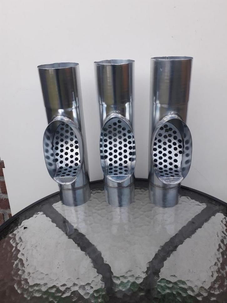 Handgemaakte zinken bladvangers, Doe-het-zelf en Verbouw, Buizen en Afvoer, Nieuw, Dakgoot, Zink, Minder dan 2 meter, 80 mm of meer
