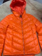 Oranje gewatteerde jas met capuchon, Ophalen of Verzenden, Zo goed als nieuw, Maat 38/40 (M), Oranje