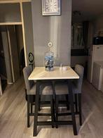 Bartafel met 2 barkrukken, Ophalen, Zo goed als nieuw
