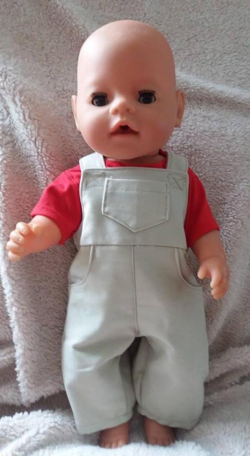 poppenkleertjes, tuinbroek met shirtje v babypop 43 cm, Kinderen en Baby's, Speelgoed | Poppen, Nieuw, Babypop, Ophalen