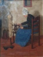 vrouw in interieur ==Wilhelm Gdanietz 1893-1969 ==VOLENDAM, Antiek en Kunst, Kunst | Schilderijen | Klassiek, Ophalen of Verzenden