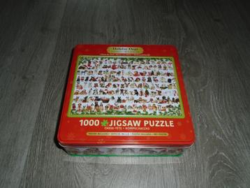 Eurographics puzzel:Holiday dogs (metalen doos) 1000 stukjes beschikbaar voor biedingen