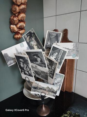 12 Franse Prenten Kaarten Foto's Brocante Shabby  beschikbaar voor biedingen