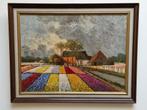 Schilderij bollenvelden bij Lisse - Gevaert, Antiek en Kunst, Kunst | Schilderijen | Klassiek, Ophalen of Verzenden