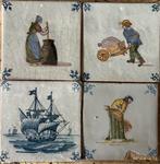 4 makkummer tegeltjes, Antiek en Kunst, Antiek | Wandborden en Tegels, Ophalen of Verzenden