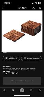 GEZOCHT; ikea runnen bruin geglazuurd vlonders, Tuin en Terras, Ophalen of Verzenden, Zo goed als nieuw