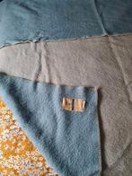 Vintage 100% wollen deken, Blauw, Tweepersoons, Ophalen of Verzenden, Deken of Dekbed