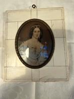 Antiek Miniatuur Portret Dame, Antiek en Kunst, Ophalen of Verzenden