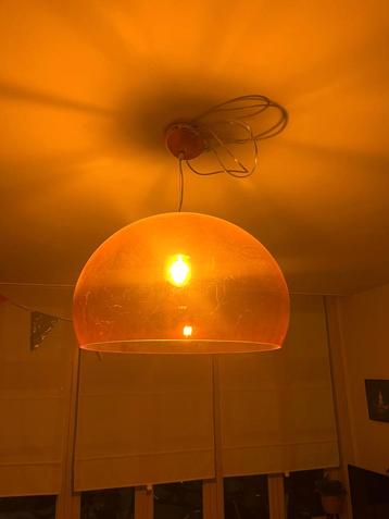 Kartell Fly Hanglamp oranje 2 stuks met plafondstuk beschikbaar voor biedingen