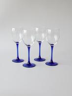 Luminarc France wijnglazen kobalt blauw vintage, Ophalen of Verzenden, Zo goed als nieuw, Overige typen