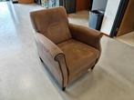 Comfortabele bruine fauteuil met zachte bekleding, Suède-achtige, 75 tot 100 cm, Zo goed als nieuw, 75 tot 100 cm