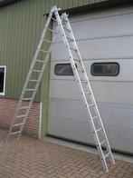Schuifladder aluminium/ 7 meter, Doe-het-zelf en Verbouw, Ladders en Trappen, Ophalen, Gebruikt, Ladder, Opvouwbaar of Inschuifbaar