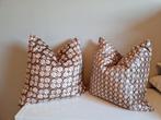 4 Decoratieve Kussens - 50x50cm - Veren Dons Vulling, Ophalen of Verzenden, Zo goed als nieuw, Bruin, Vierkant