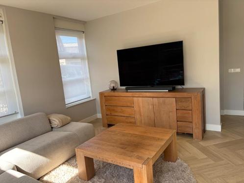 Massief eiken dressoir met salontafel, Huis en Inrichting, Kasten | Dressoirs, Gebruikt, 200 cm of meer, 25 tot 50 cm, Met lade(s)