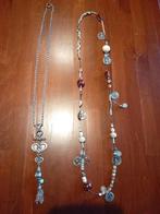 Mooie lange dames ketting, sari. Verzilverd. Zgan, Ophalen of Verzenden, Zo goed als nieuw, Beige