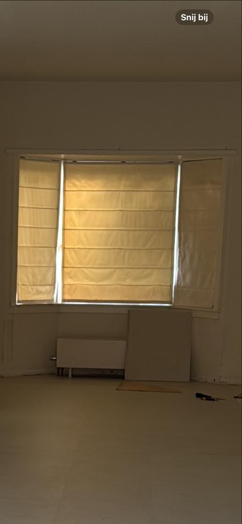 Drie vouwgordijnen (gratis ophalen), Huis en Inrichting, Stoffering | Gordijnen en Lamellen, Gebruikt, 100 tot 150 cm, Wit, Ophalen